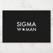 Sigma Vrouw Mindset Statement Zwart Sparkling Wijnetiket (Enkel label)