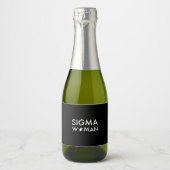 Sigma Vrouw Mindset Statement Zwart Sparkling Wijnetiket (Voorkant)