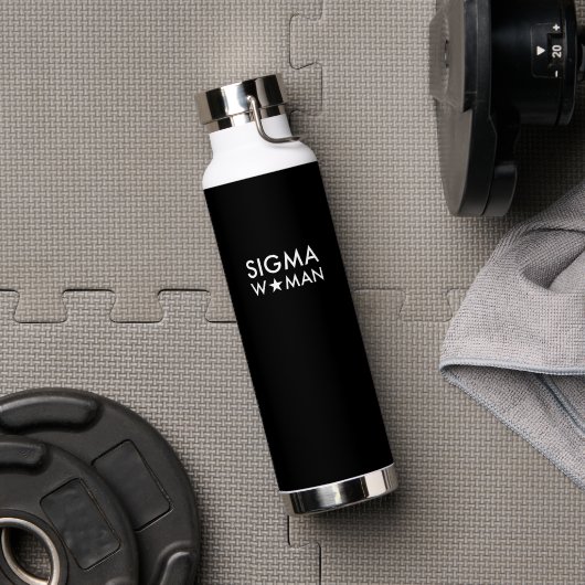 Sigma Vrouw Mindset Statement Zwart Waterfles (Sportschool (Gedraaid) )