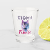 Sigma Vrouw Wolf Lone Loner Meme Shot Glas (Voorkant)