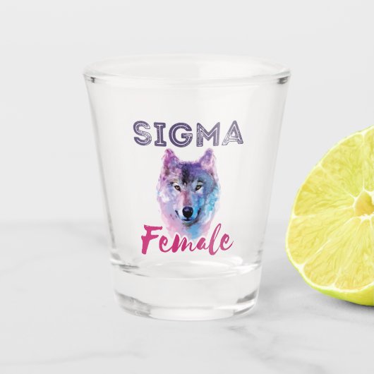 Sigma Vrouw Wolf Lone Loner Meme Shot Glas (Voorkant)