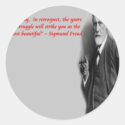 Sigmund Freud beroemde "strijd"-citaat Ronde Sticker (Voorkant)