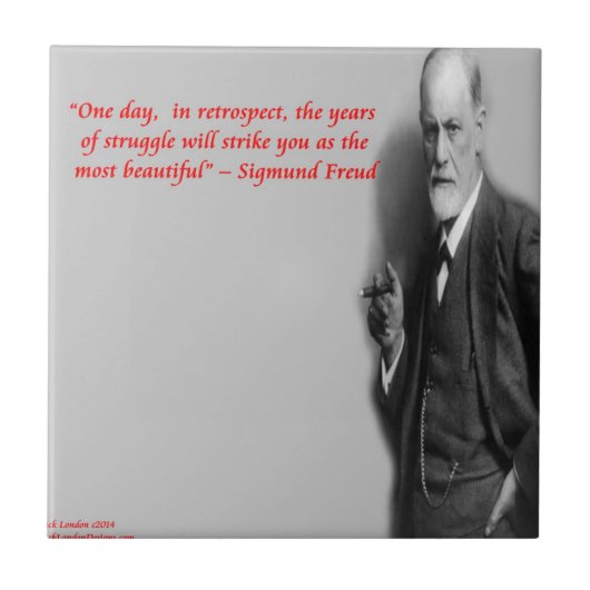 Sigmund Freud beroemde "strijd" citaat Tegeltje (Voorkant)