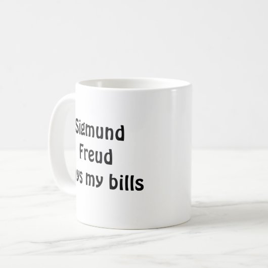 Sigmund Freud betaalt mijn rekeningen mok (Voorkant links)