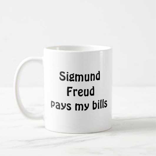 Sigmund Freud betaalt mijn rekeningen mok (Links)