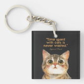 Sigmund Freud Cat Quote Acrylic Sleutelhanger (voorkant)