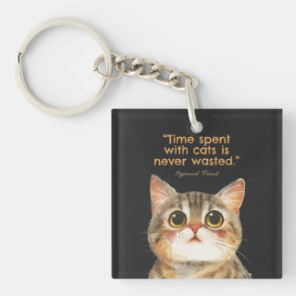Sigmund Freud Cat Quote Acrylic Sleutelhanger