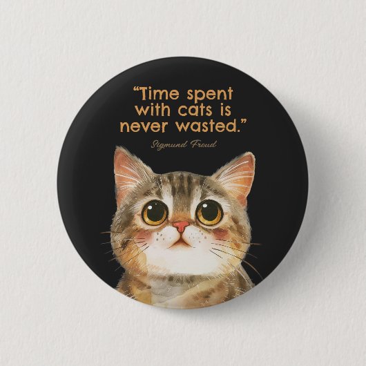 Sigmund Freud Cat Quote Button (Voorkant)