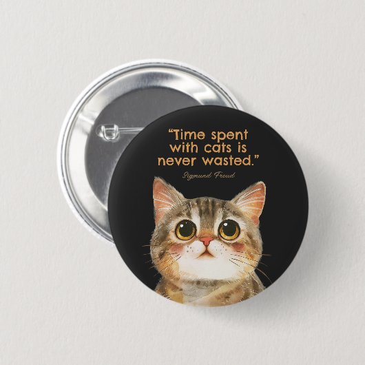 Sigmund Freud Cat Quote Button (Voorkant /achterkant)