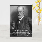 Sigmund Freud: "Eén dag...", quote wenskaart Kaart (Gele Bloem)