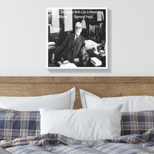 Sigmund Freud en zijn grappige beroemde cat quote Canvas Afdruk (Insitu (Slaapkamer))