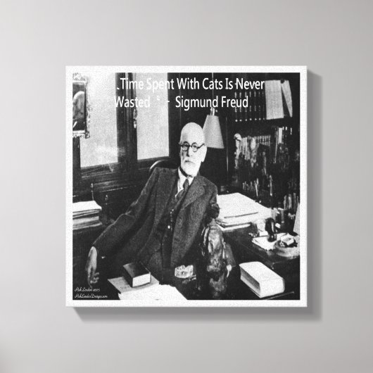 Sigmund Freud en zijn grappige beroemde cat quote Canvas Afdruk (Voorkant)
