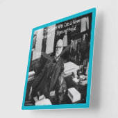 Sigmund Freud & Famous Cat Quote Wall Clock Vierkante Klok (Hoek)