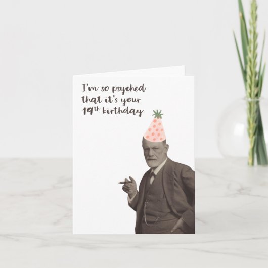 Sigmund Freud Funny 19th Birthday Psychology Kaart (Voorkant)