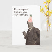 Sigmund Freud Funny 35th Birthday Kaart (Gele Bloem)