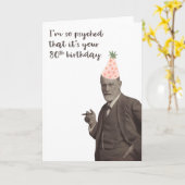 Sigmund Freud Funny 80th Birthday Kaart (Gele Bloem)