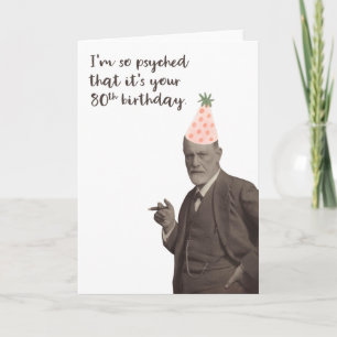 Sigmund Freud Funny 80th Birthday Kaart