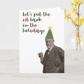 Sigmund Freud Funny Holiday Kaart (Gele Bloem)