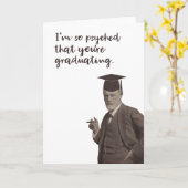 Sigmund Freud Funny Psyched Afstuderen Kaart (Gele Bloem)