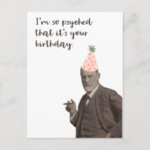 Sigmund Freud Funny Psyched Birthday Briefkaart (Voorkant)