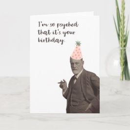 Sigmund Freud Funny Psyched Birthday Kaart