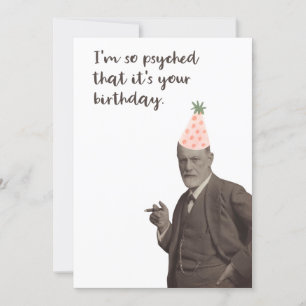 Sigmund Freud Funny Psychology Birthday Kaart