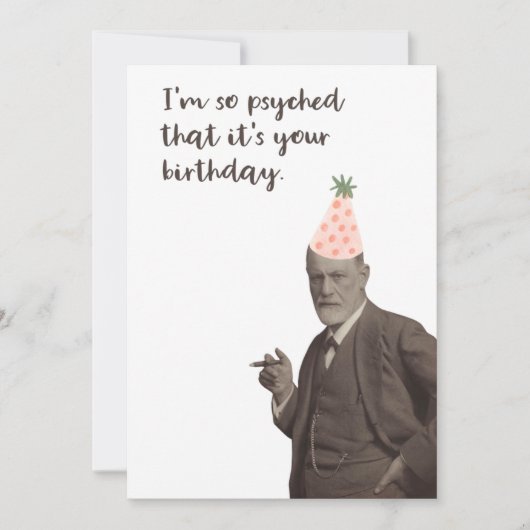 Sigmund Freud Funny Psychology Birthday Kaart (Voorkant)