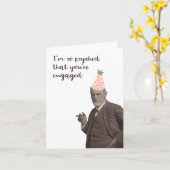 Sigmund Freud Funny Verloving Kaart (Gele Bloem)