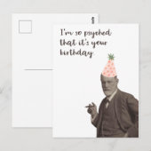 Sigmund Freud Grappige Psyched Verjaardag Briefkaart (Voorkant / Achterkant)
