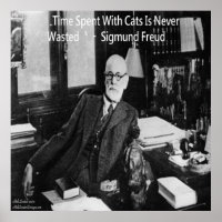 Sigmund Freud in Kantoor en beroemd Kat Citaat Pos