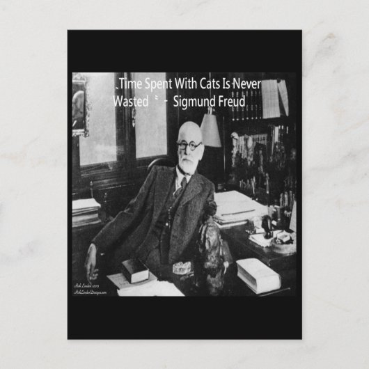 Sigmund Freud in zijn Kantoor- en grappige citaat Briefkaart (Voorkant)