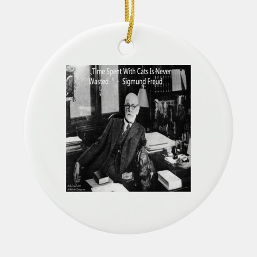 Sigmund Freud in zijn Kantoor- en grappige citaat Keramisch Ornament (Voorkant)