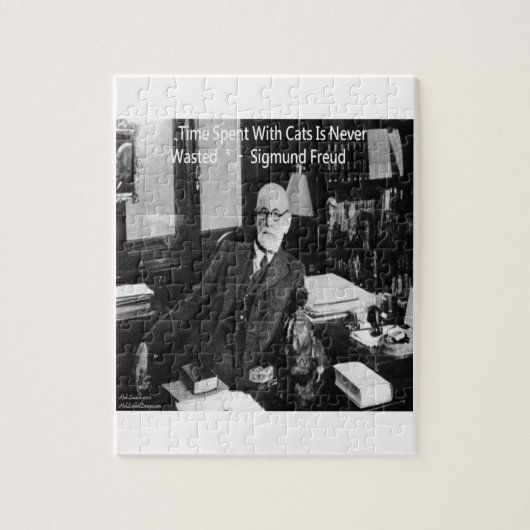 Sigmund Freud in zijn Kantoor- en grappige citaat Legpuzzel (Verticaal)