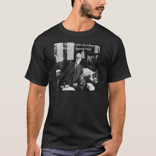 Sigmund Freud in zijn Kantoor- en grappige citaat T-shirt (Voorkant)