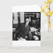 Sigmund Freud in zijn Kantoor & grappige citaat Kaart (Gele Bloem)