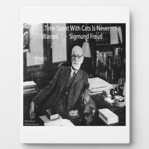 Sigmund Freud in zijn kantoor & Grappige kat citaa Fotoplaat