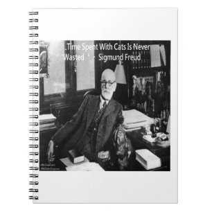 Sigmund Freud in zijn kantoor & Grappige kat quote Notitieboek
