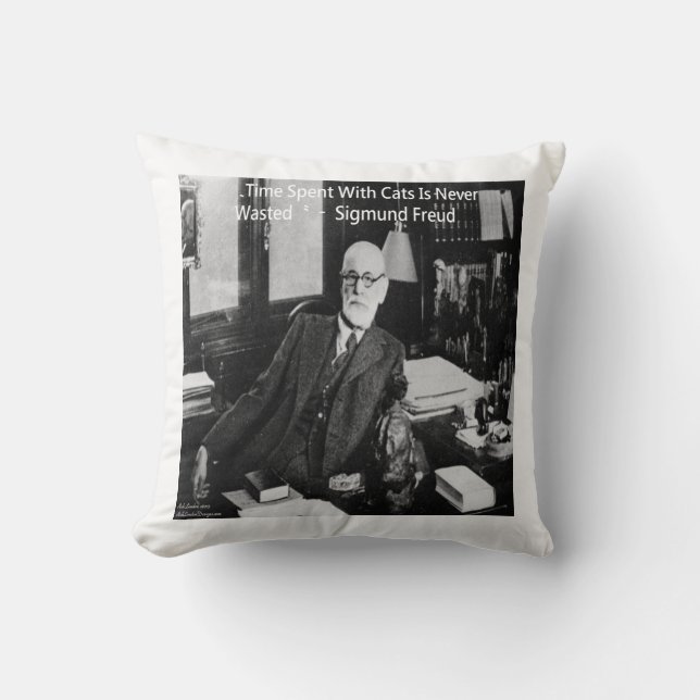 Sigmund Freud & Katten Citaat Worp Kussen (Voorkant)