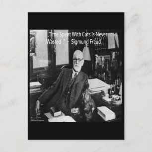 Sigmund Freud op Zijn Kantoor & Grappige Katten Ci Briefkaart