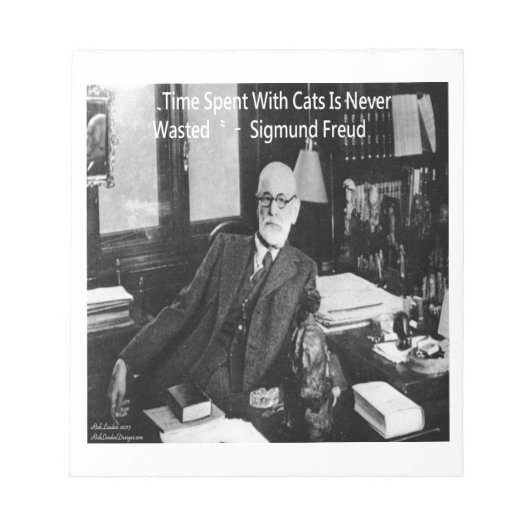 Sigmund Freud op Zijn Kantoor & Grappige Katten Ci Notitieblok (Voorkant)