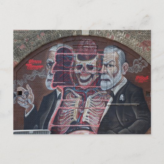 Sigmund Freud Street Art Briefkaart (Voorkant)