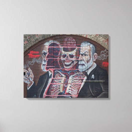 Sigmund Freud Street Art Canvas Afdruk (Voorkant)
