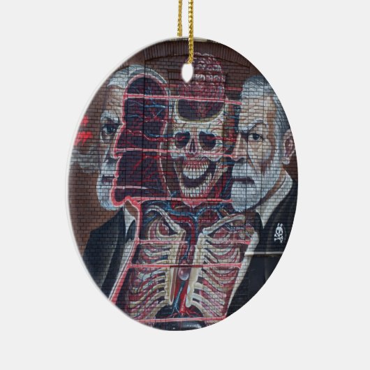 Sigmund Freud Street Art Keramisch Ornament (Rechts)