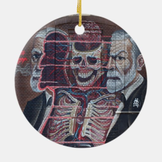 Sigmund Freud Street Art Keramisch Ornament (Achterkant)