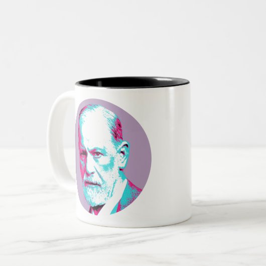 Sigmund Freud Tweekleurige Koffiemok (Voorkant links)