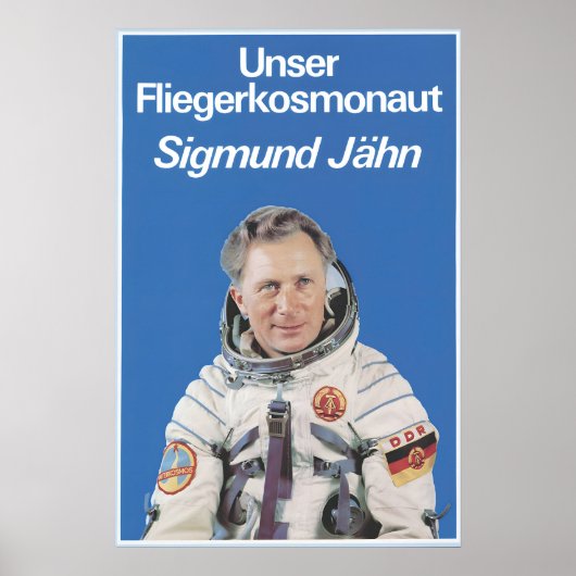 Sigmund Jähn Poster Vintage Oost-Duitse Astronaut (Voorkant)