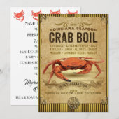 Sign Crab Boil Party Invitation Kaart (Voorkant / Achterkant)