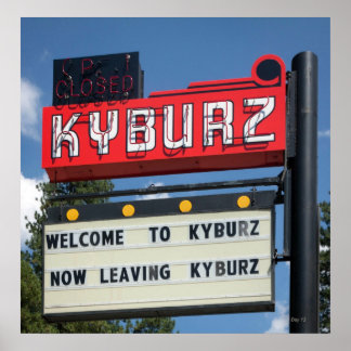 Sign for Kyburz, California Poster