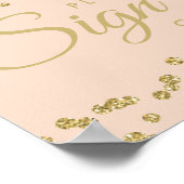 Sign Guestbook Gold Faux Glitter Confetti Blush Poster (Hoek)