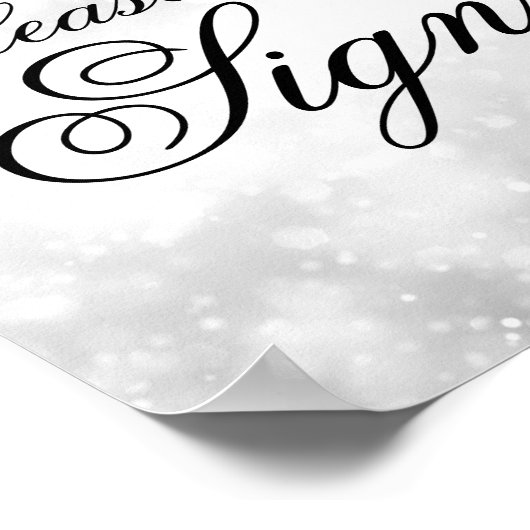 Sign Guestbook Silver Shimmer Lights Poster (Hoek)